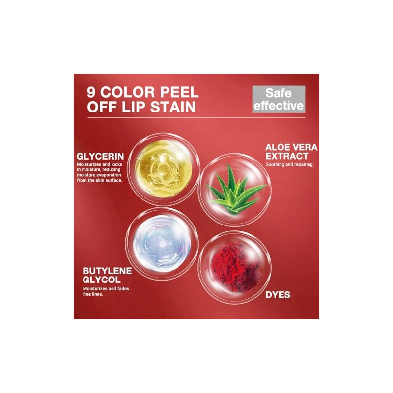 Peel Off Tattoo Lip Stain, Tinte De Labios Peel Off