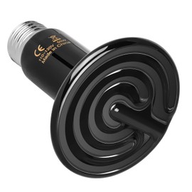 Simple Deluxe 50W Ceramic Heat Emitter Reptile Heat Lamp Bulb No Light Emitting Brooder Coop Heater for Amphibian Pet & Incubating Chicken Black