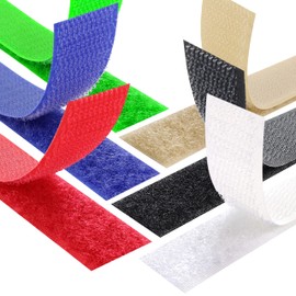 KS24 Products Velcro Tape for Sew-On Set, Hook Tape & Velcro Tape - Choice of Size and Colour (Black, 16 mm x 1 m Rolls)