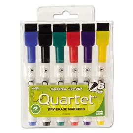 Quartet 51659312 Low-Odor ReWritables Dry Erase Mini-Marker Set, Fine Point, Classic, 6/Set (QRT51659312)