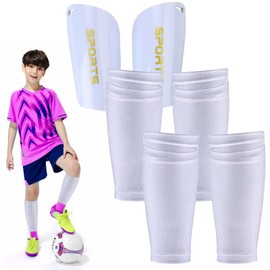 Shin Pads Children's Football White Small Shin Pads Football Men Women Shin Pads Socks with Optimised Pocket Thin Shin Pads Holder Shin Pads