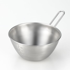 Yoshikawa 1510254 AN0213 Stainless Steel Bowl with Hands, 6.3 inches (16 cm), Graduations, Made in Japan, Tsubamesanjo and 1510254