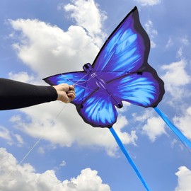 Simxkai Simxkai 3 Pack Kites-Rainbow Delta Kite, Red Mollusc Octopus, Blue Butterfly Easy to Fly for Kids & Adults, 320ft String Handle