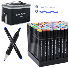 ZYYEO Alcohol Marker Pens 120 Colors Dual Tip Drawing Pens Set, Art Markers Sketch Kit for Teens Girls Boys Kids Artists for Drawing,Coloring and Calligraphy
