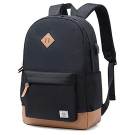 Abshoo Classical Basic Womens Travel Backpack For College Men Water Resistant Laptop School Bookbag (USB Black)