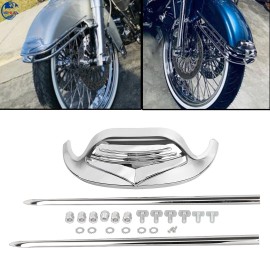 Unbranded Front ABS Fender Mudguard Tip +Spear Trim Kit For Harley Road King Electra Glide