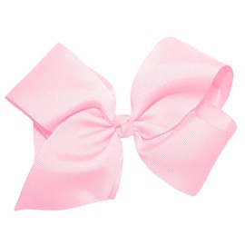 WD2U Girls Large 6" Grosgrain Knotted Boutique Hair Bow Alligator Clip Pearl Pink