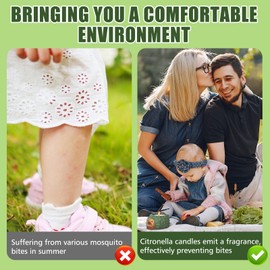 Citronella Kerze Outdoor, 2 Stücke Camping Citronella Kerzen Natürliches Sojawachs, Geschenk für Frauen - Perfekt für Camping, Grillen, Picknicks, Garten