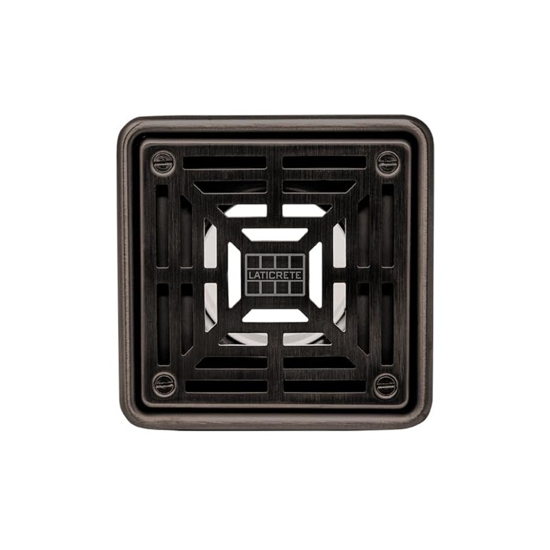 LATICRETE Hydro BAN® Point Drain 4" X 4" Oil Rubbed Bronze