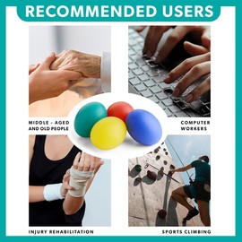 Stress Relief Balls, Exercise Hand Ball, Finger Strengthener, Hand Grip Strengthener, Stress Relief Ball for Adults and Kids (Hard)