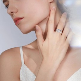 OHAYOO Cross Rings 925 Sterling Silver Ring with Letters Blessed Jesus Ring with Engraving All Things Are Possible Ring Adjustable Jewelry Religious Gift for Men Women Christians