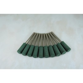 TEMO 10 pc 6 mm (1/4 Inch) Cylinder Rubber Rotary Tool Polishing Burr with 3 mm (1/8 Inch) Shank for Dremel Rotary Tools