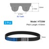sourcing map 2pcs HTD-5M Rubber Timing Belt 82 Teeth, 410mm