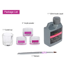 Nail Art Tools DIY Kit Professional Nail Acrylic Liquid 3pcs Powder Pen Crystal Cup Dish Manicure Salon