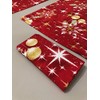 1KDreams Christmas Tablecloth with Red Background with Stars and Gold