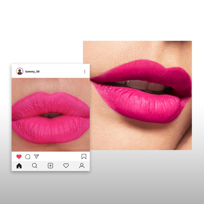 Velvet Matte Bright Hot Pink Liquid Lipstick, Waterproof Quick-Drying Non-Sticky