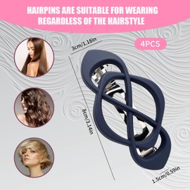 4 Pcs French Barrette Hair Clip, Hair Clips Women, Flat Cloud Hair Clip, Secure Hold Hair Accessories for Thick Hair, Elegant Hair Clips Women