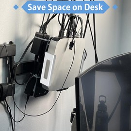 Fengone Mac mini M2 Mount for Mac mini 2011 to 2023 M2 Pro Behind Monitor, Under Desk, Wall Mount Stand Compatible with VESA Hole Ventilated and Anti-Scratch Design (Silver)