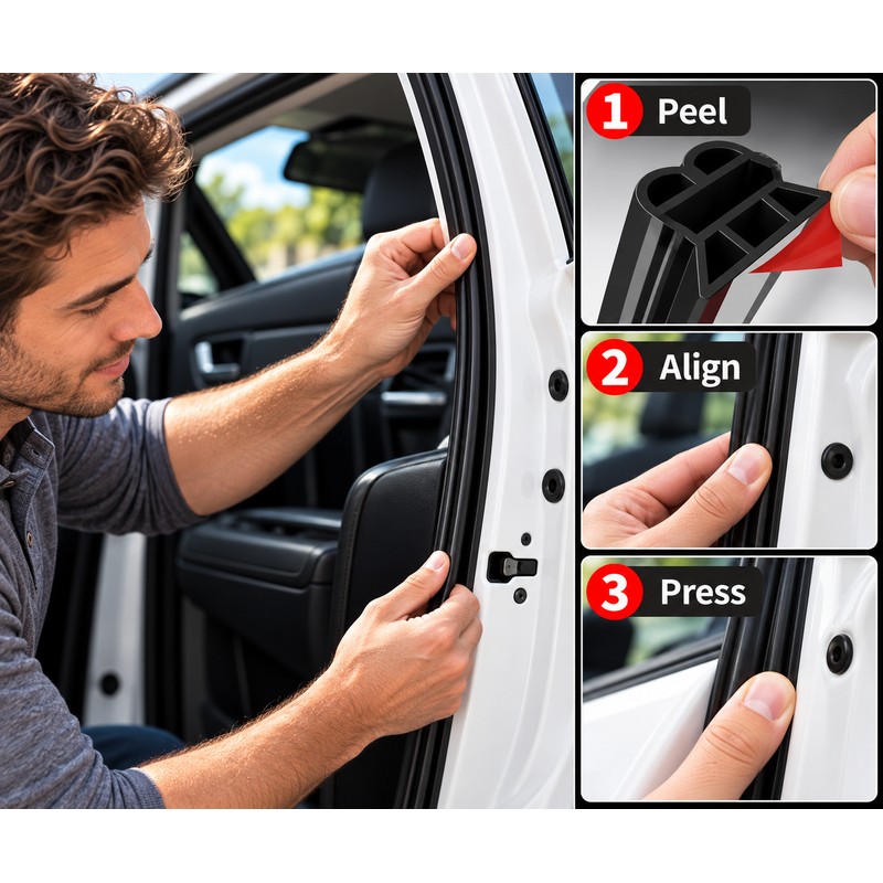 3-Layer Car Door Seal Strip for Weather Protection – Waterproof