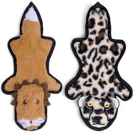 SHARLOVY No Stuffing Dog Toys Crinkle Squeaky, Long Lasting Chews for Aggressive, Durable Plush Dog Puppy Chew Toys for Teething, with 6 Tough Layers 