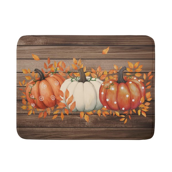 Autumn Pumpkin Dish Drying Mat Rustic Wood Dish Drainer Mats