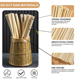100 Pack Wooden Sticks, 200mm x 5mm Natural Wood Dowels Rods, Hardwood Sticks for Crafts and DIY