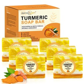 DERMAXGEN Organic Turmeric Soap Bar | Pure Natural Handcrafted Skincare, Face & Body Cleanser (Pack of 6)