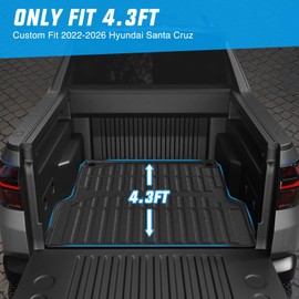 Nilight Truck Bed Mat 4.3 FT for 22-25 Hyundai Santa Cruz, TPE Heavy-Duty Pick-up Bed Liner for Hyundai Santa Cruz 2022 2023 2024 2025, Anti-Slip Texture, All Weather Protection