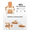 Serique Folding Adirondack Rocking Chair,4-in-1 Multifunctional Patio Chair with Retractable