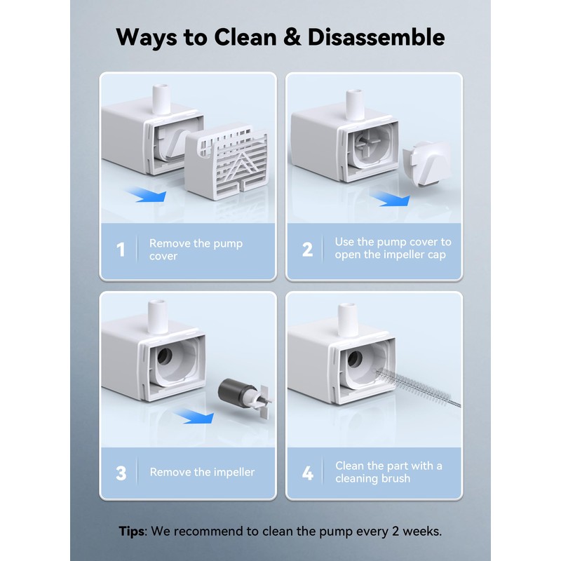 Wireless Pump Replacement for DCIOGAT 118oz/3.5L Smart Cat Water Fountain,