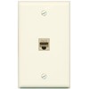 RiteAV Flat 1 Gang 1 Port Cat6 Ethernet Wall Plate - Flat [Light-Almond]