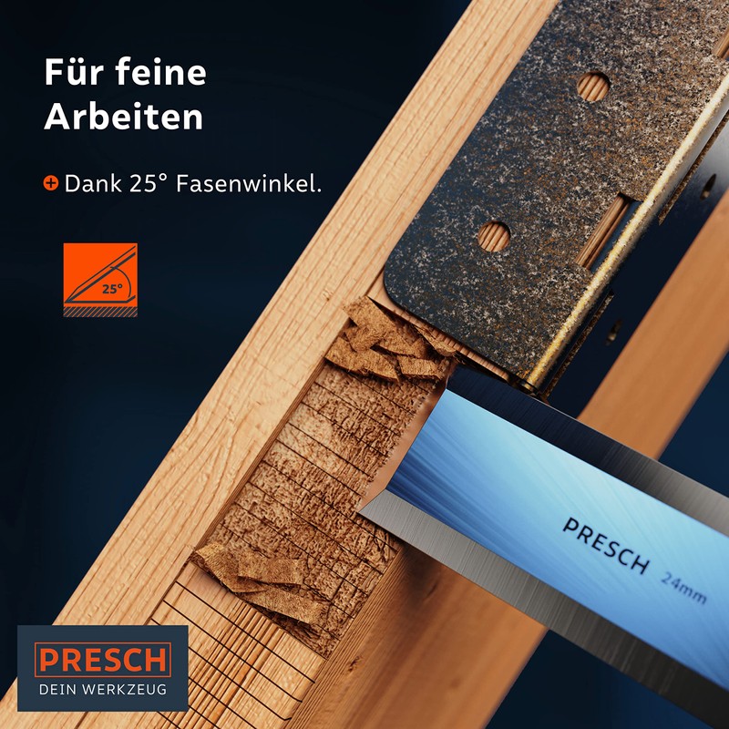 Presch Professional Chisel Set for Wood 4 Pieces - Sharp