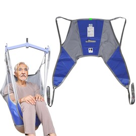 EZ Assistive Patient Lift Sling,Divided Leg Sling with Low or High Back, Lift Sling for Transfer and Positioning and Lifting, 500lb Weight Capacity (Large-Low Back)
