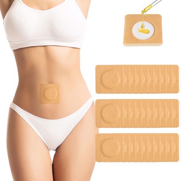 30Pcs Castor Oil Patches for Belly Button, Castor Oil Pack