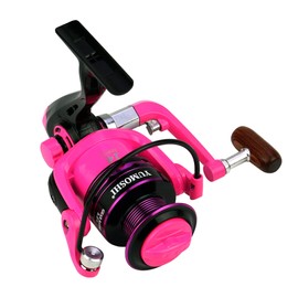 GaiRen Fishing Spinning Reel Gear Ratio 5.2:1 Lightweight Left/Right Hand Interchangeable Ultra Smooth Powerful 2000, 3000, 4000, 5000, 6000, 7000 Series Pink