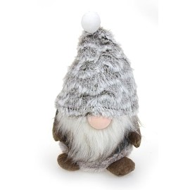 Decorative Figure Gnome 20 cm Large Textile Fabric Grey Brown Funny Gnome Figure Decorative Figure Winter Christmas Winter Decoration Children