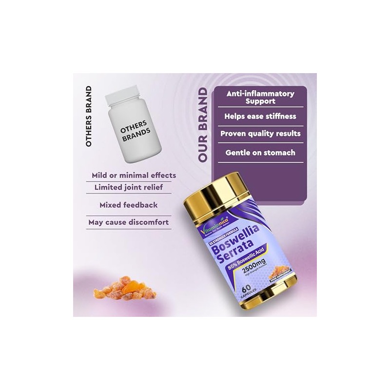 Vitaminnica Boswellia Serrata Capsules (2500mg 5:1 Extract)- 60 Vegan Capsules,