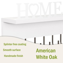 Key Holder Wall Mount-Key Rack with 6 Key Hangers,Key Holder for Wall Decor Can Hang Bags,Coats,Dog Leashes,etc.Key & Mail Organizer Wall Mounted are Suitable for Home Decor in Living room, Bedroom.