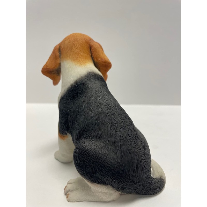 4.25 Inch Beagle Puppy Sitting Decorative Figurine, Brown and White