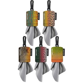 SPUDZ Ultra Variety Pack | Five 6" x 6" Microfiber Towels w/Neoprene Pouches | Premium Microfiber Cleaning Cloths for Laptops, Lenses, Cameras, Screens, and More | 5 Color Variety Pack | Fishing