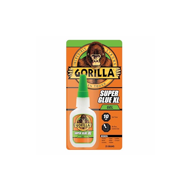 Gorilla Super Glue Gel XL, 25 gramos, transparente, (paquete de
