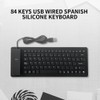 84 Keys Spanish USB Wired Silicone Keyboard Foldable Soft Silicone