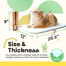 (1 Pack, Hold Up to 40 LBs) Cat Window Perch with Strong Suction Cup, Cat Window Hammock, Window Cat Perch, Cat Hammock for Window, Window Perch for Cats Inside, Cat Suction Cup Window Perch