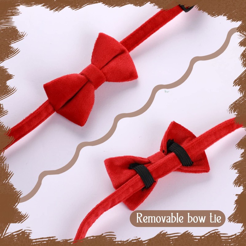 Sliverdew 2 Pcs Velvet Cat Collar with Bell and Bowtie,