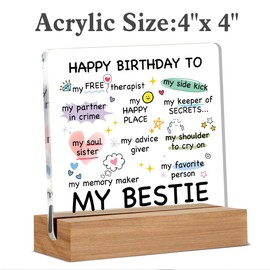 Birthday Gifts for Women Friendship, Friendship Gifts for Women Best Friend Bestie, Ideas Home Decor Office Desk Sign Keepsake