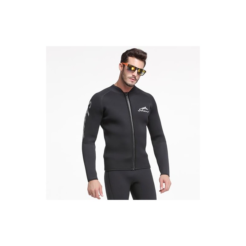 Sbart Premium Men's 3mm Neoprene Wetsuit Two Piece Top Jacket