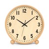 Maxspace Wooden Table Clock,8in Silent Non-Ticking Desk Clock,Battery Operated Desktop