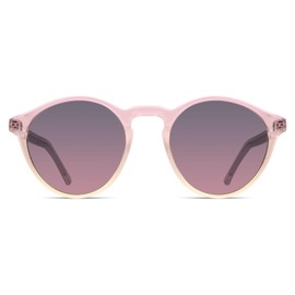 KOMONO Devon Blush Unisex Round Cellulose Propionate Sunglasses for Men and Women with UV Protection and Scratch-Resistant Lenses