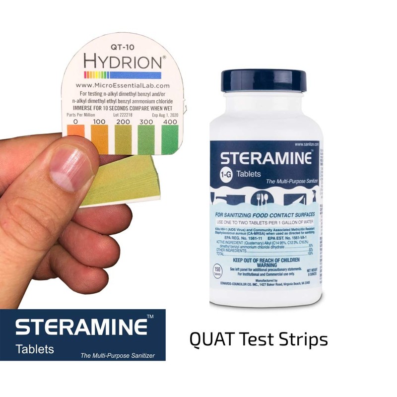 EDWARDS-COUNCILOR Steramine Quat Sanitizer Test Strips, 30 x QT-10 Test