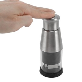 Stainless Steel Garlic Mincer, Quick and Efficient Hand Chopper, Chopping with Strike, Time Saving for Onions, Garlic, Nuts and Vegetables